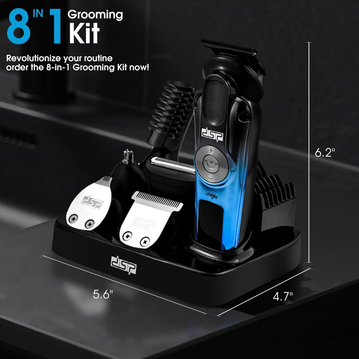 DSP® Beard Trimmer Rechargeable Body Grooming Sets Facial Hair Shaver for Nose Ear Public Hair Cutting Machine IPX7 Waterproof