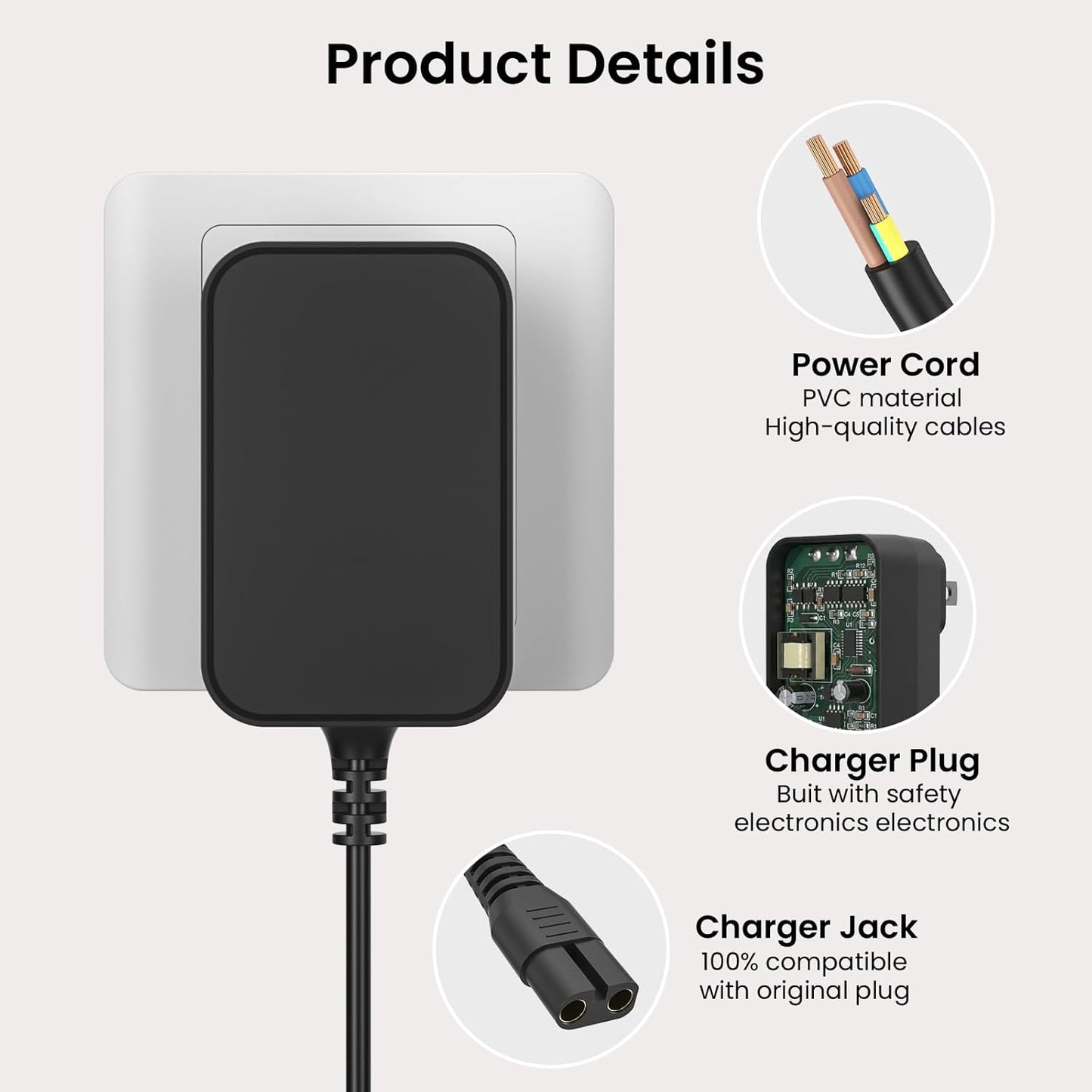 4.5V Charger for BaByliss GOLDFX Hair Clippers - Power Adapter for FX870, FX788, FX787, FX825, FX820, FX726, FXSSM
