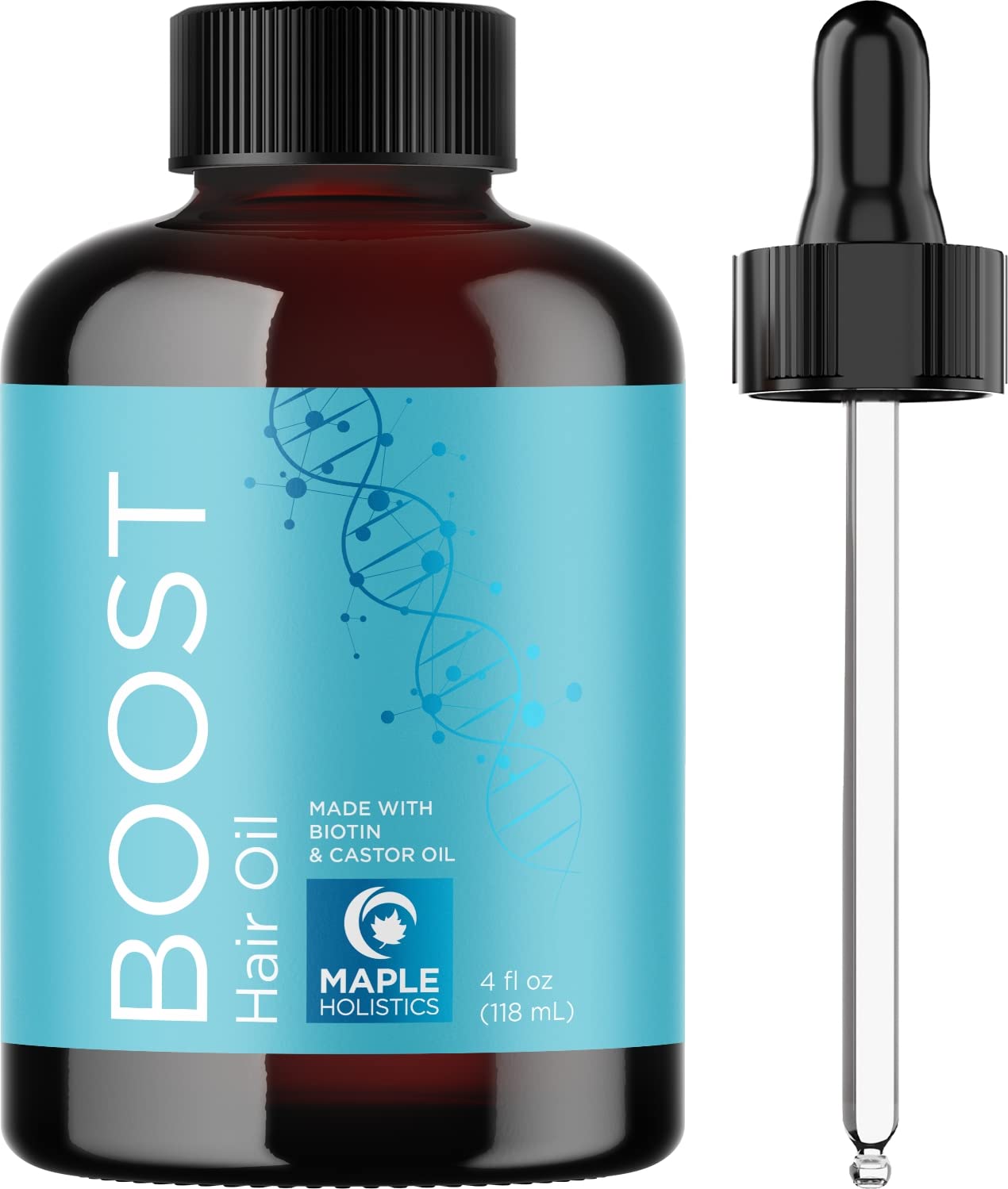Vegan Biotin Shampoo and Biotin Hair Oil Bundle - Large Hair Thickening Shampoo and Biotin Hair Growth Serum Set for Dry Damaged Hair and Growth with Castor and Rosemary Oil for Hair Growth