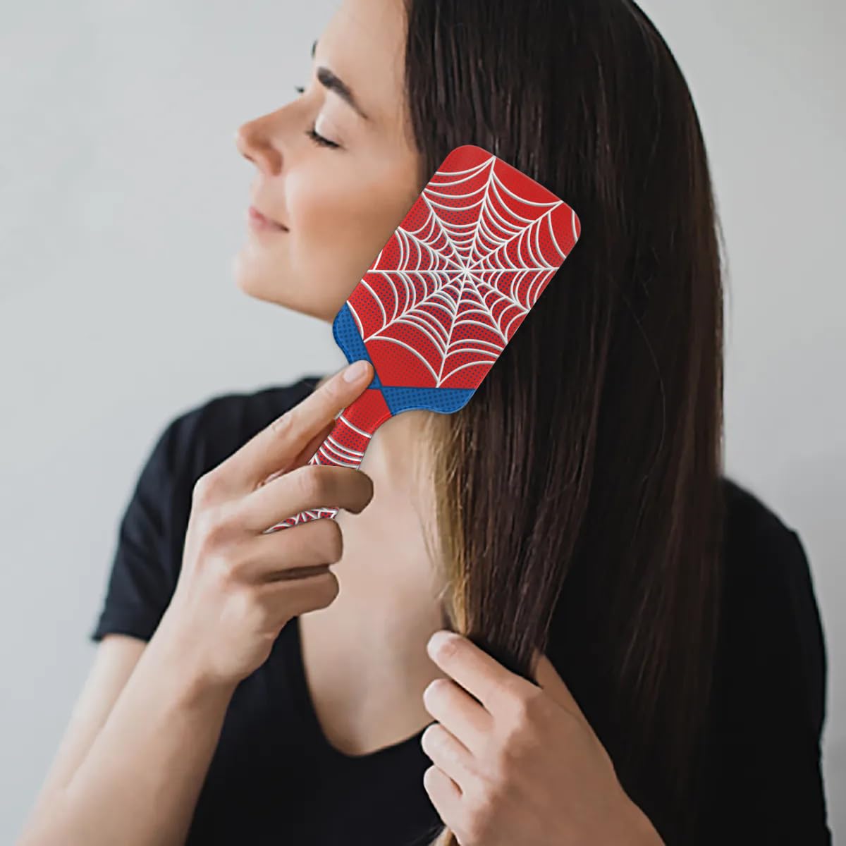 Kids Detangler Hair Brush - Spider Web Design for Boys & Girls | Smooths Wet & Dry Thin, Long, Curly Hair