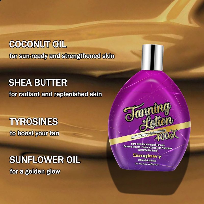 Indoor Tanning Lotion - Bronzer for Fast Dark Tan | DHA-Free Vanilla, 13.5 Fl. Oz