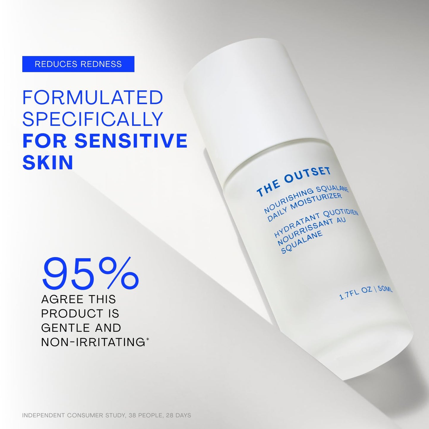 The Outset Squalane Daily Face Moisturizer, Hydrating Barrier Repair Face Cream, Non-Comedogenic, Fragrance-Free, Gluten Free Clean Vegan Facial Moisturizer for Sensitive & All Skin Types – 1.7 fl oz