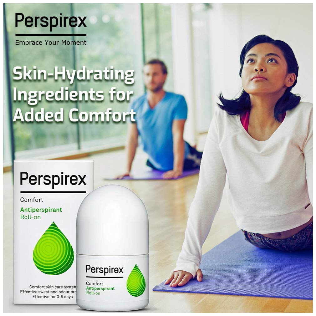 Perspirex Comfort Antiperspirant for Men and Women – Roll On Deodorant for Protection Against Sweat and Odour (2-Pack)