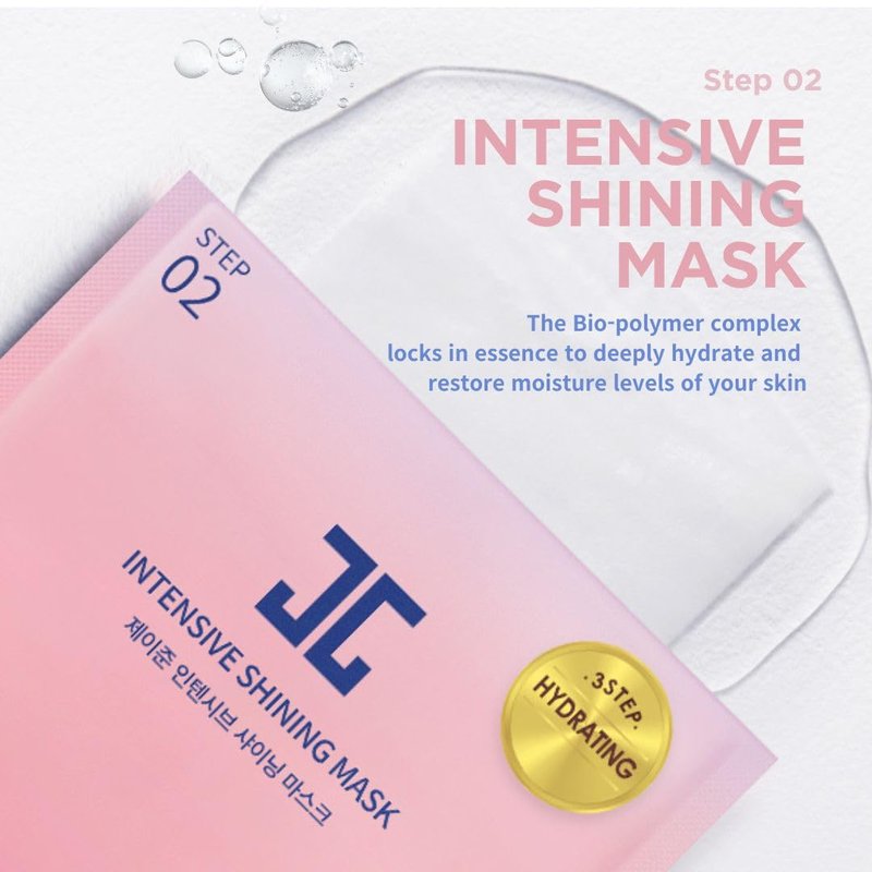 JAYJUN Intensive Shining Mask - Lavender Extract 3-Step Hydration | 10 Pack Korean Sheet Mask for Dull Skin