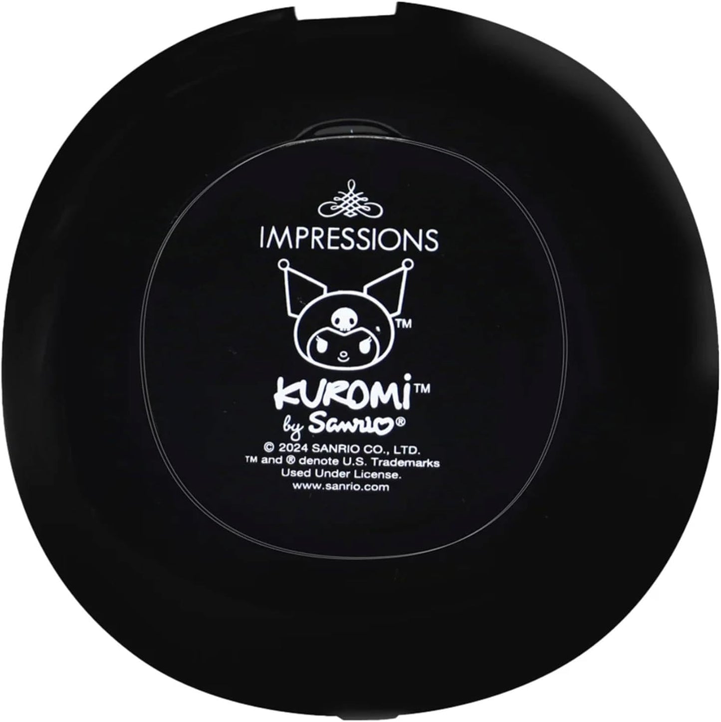 Impressions Vanity Portable Round LED Compact Mirror - 3X Magnification, Adjustable Brightness | Lighted Travel Makeup Mirror