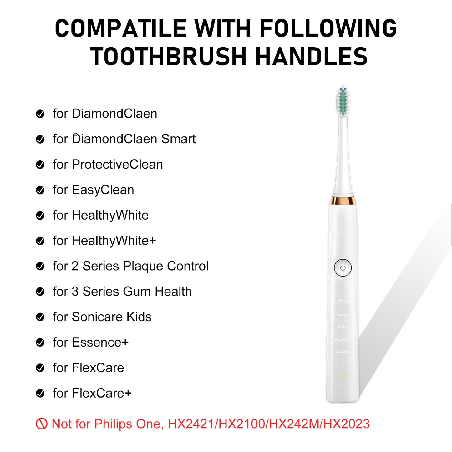 Toothbrush Heads, 8 Pack Electric Toothbrush Replacement Heads for Philips Sonicare Soft Dupont Bristles Replacement Toothbrush Heads for Oral Care