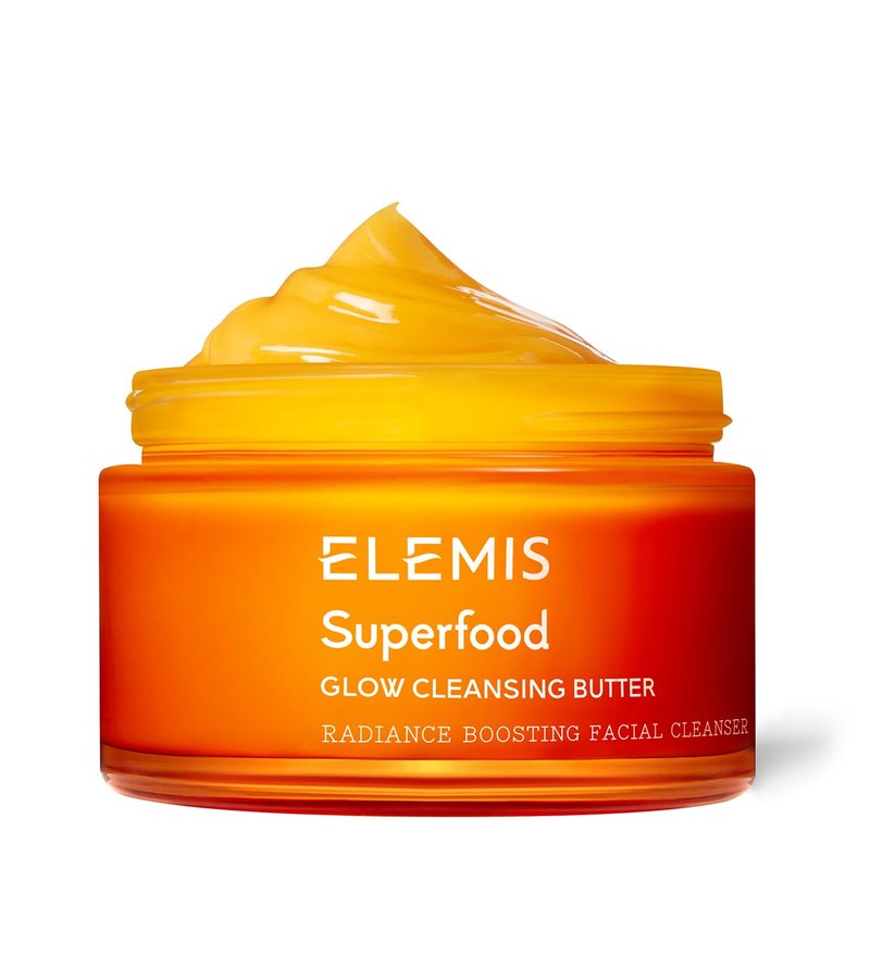 ELEMIS Superfood AHA Glow Cleansing Butter, Daily Skincare Facial Cleanser to Brighten, Nourish & Hydrate Skin, Facial Mask & Brightening Cleanser