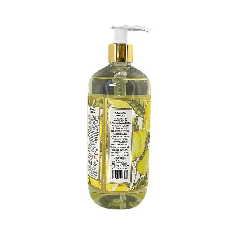 Hopificio – Luxury Liquid Hand Soap: Hypoallergenic, Sulfate-free, Regenerating, Moisturizing & Gently Cleansing Liquid Soap, 16.9 Fl Oz (Tuscan Lemon)