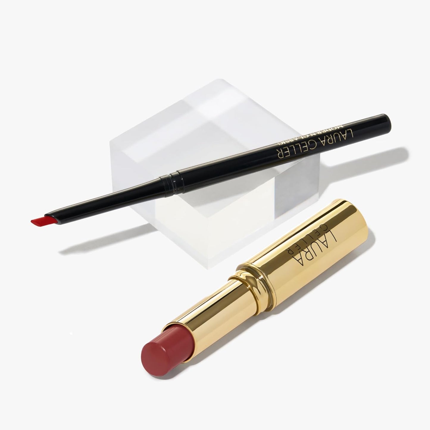 Laura Geller Love Your Lips Duo - Moisturizing Tinted Lip Balm & Long-Lasting Lip Liner | Ritzy Red, Brick House