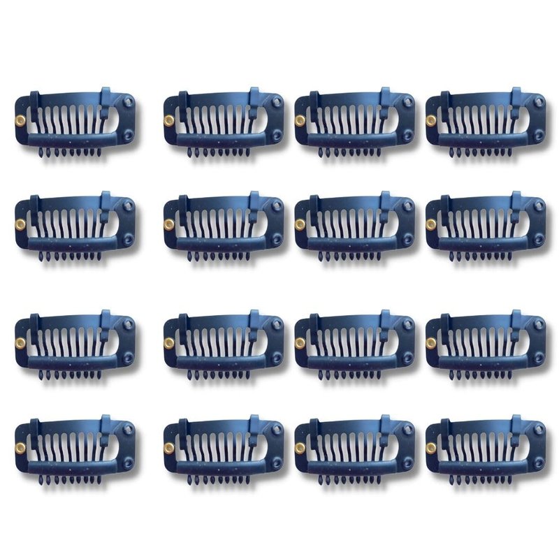Snap On Wig Clips - No Sewing Needed for Easy DIY Hair Extensions | 16 Pieces in Black