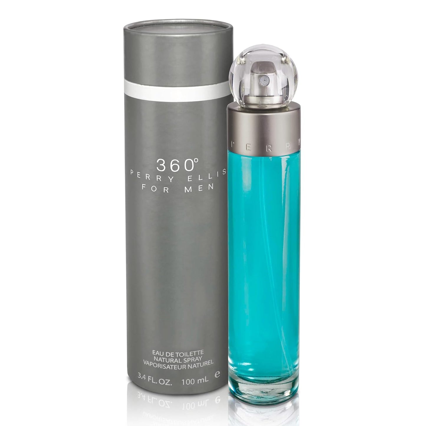 Perry Ellis 360° Eau De Toilette Spray for Men - Long Lasting Cologne with Bergamot, Juniper & Musk - 3.4 fl oz (100 mL)
