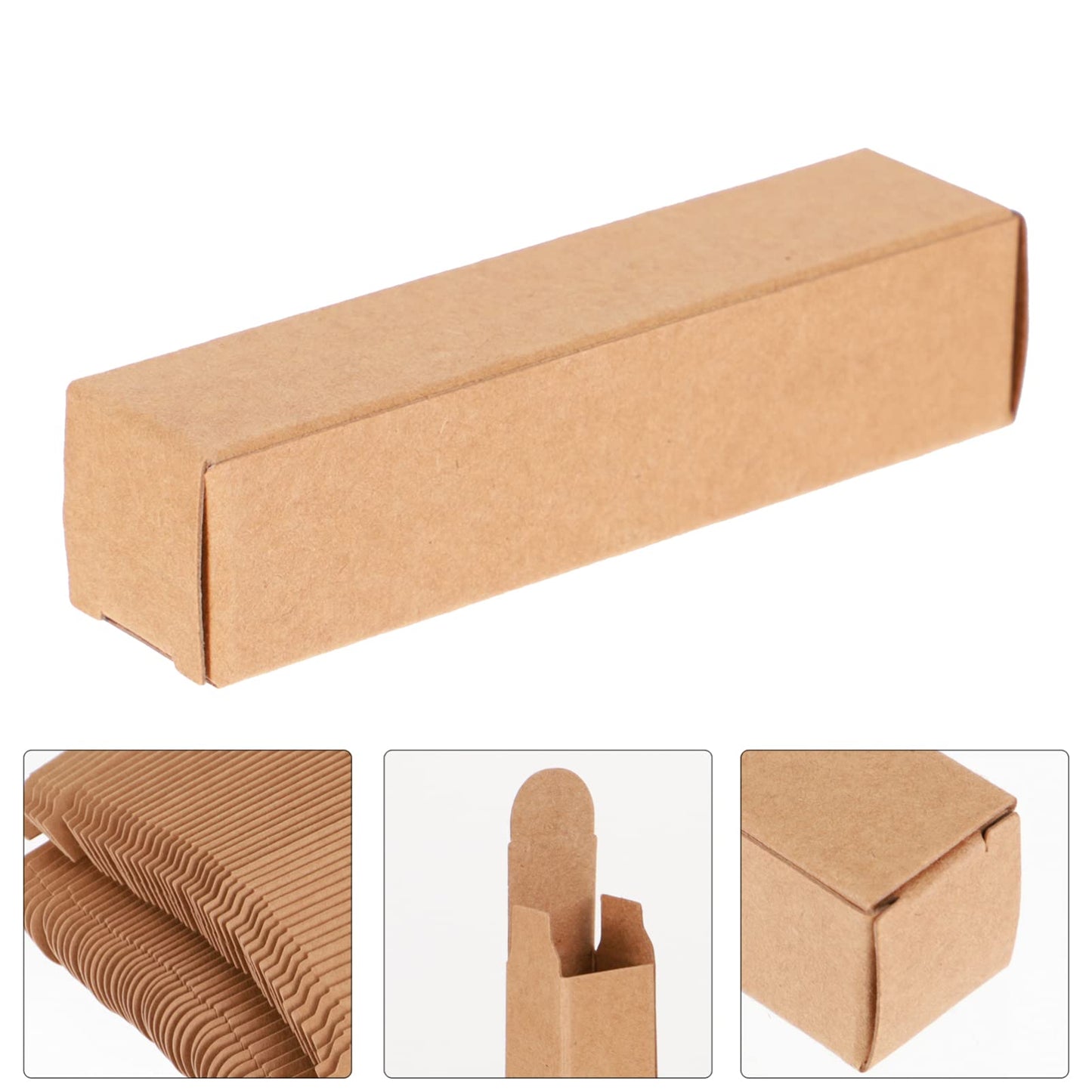 EXCEART Kraft Paper Lipstick Packaging Boxes 50 Pieces 3.3 X 0.8 X 0.8 Inch Durable Small Gift Boxes for Lipstick Lip Balm Lip Gloss Storage