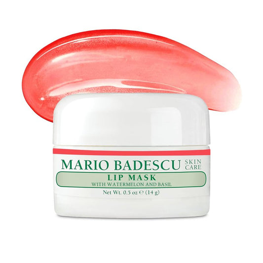 Mario Badescu Lip Mask with Watermelon & Basil for All Skin Types, Overnight Lip Treatment Enriched With Skin Softening Coconut Oil, Hydrating Shea Butter, Papaya Oil & Squalane, 0.5 Oz