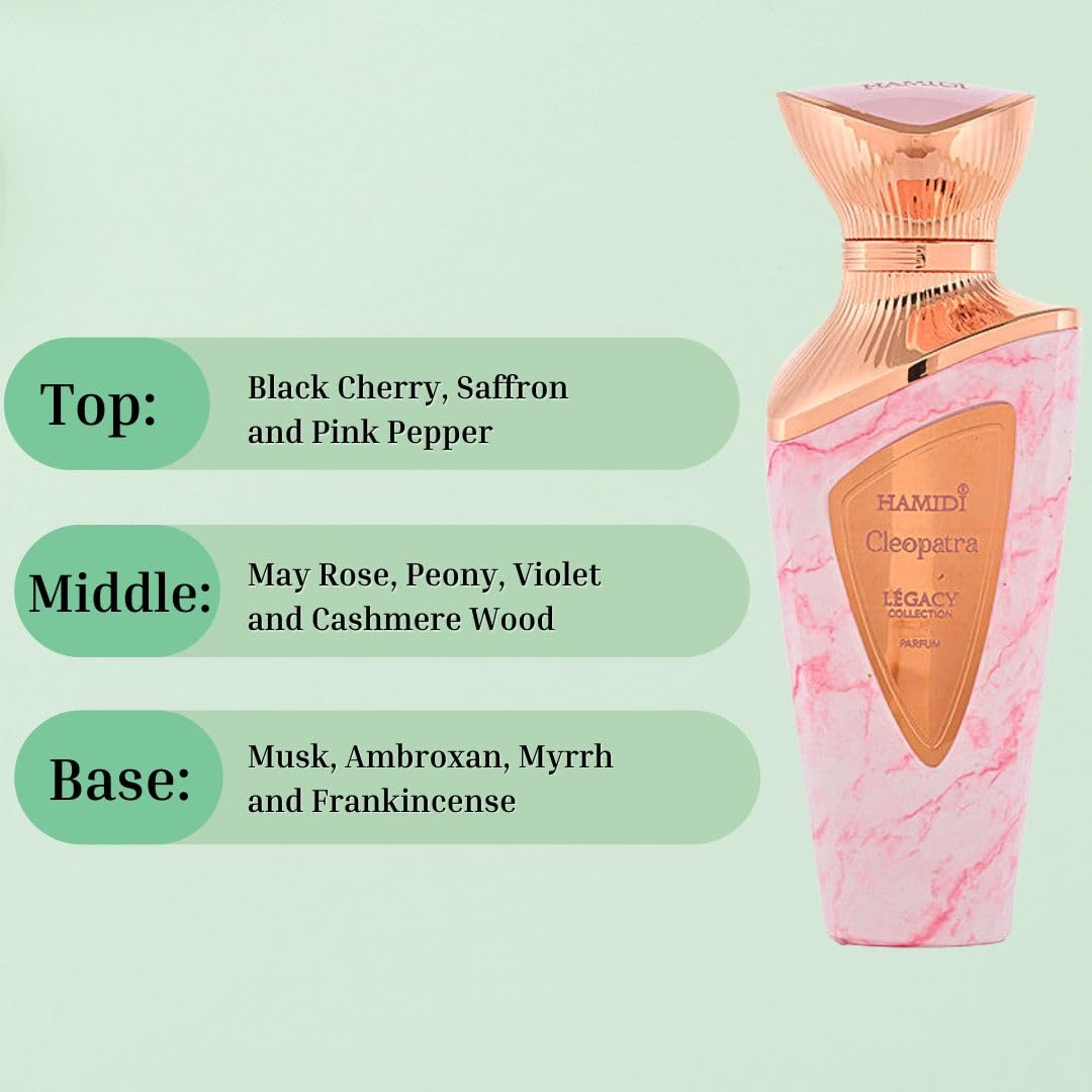 Hamidi Legacy Collection Cleopatra for Unisex Eau de Parfum Spray, 3.4 Ounce