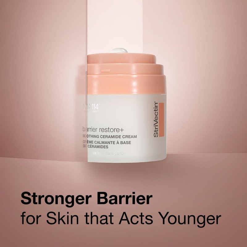 StriVectin Barrier Restore + Soothing Ceramide Cream with Ceramides + Niacinamide, Hydrating & Soothing, No Fragrance, Turmeric, Face & Neck Moisturizer