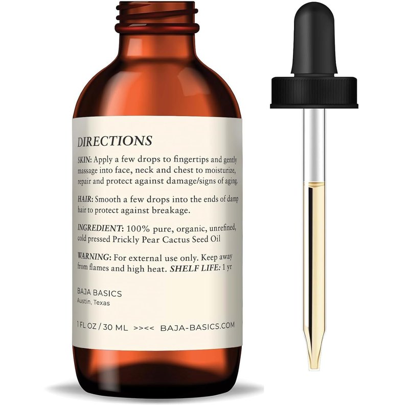 Prickly Pear Seed Oil - 100% Pure Cold Pressed Moisturizer for Skin, Hair & Nails | 1 oz