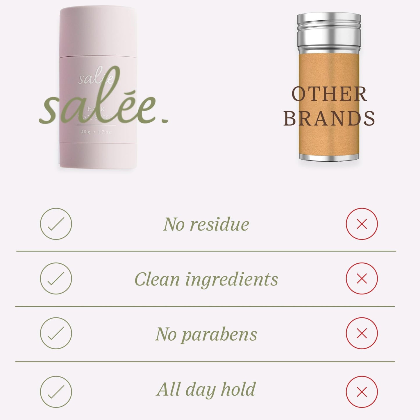 Salée Hair Wax Stick | For All Day Hold Slick Back Ponytails, Taming Flyaways, Frizz Tamer | No Residue, Non-Toxic Clean Ingredients | For Women & Girls