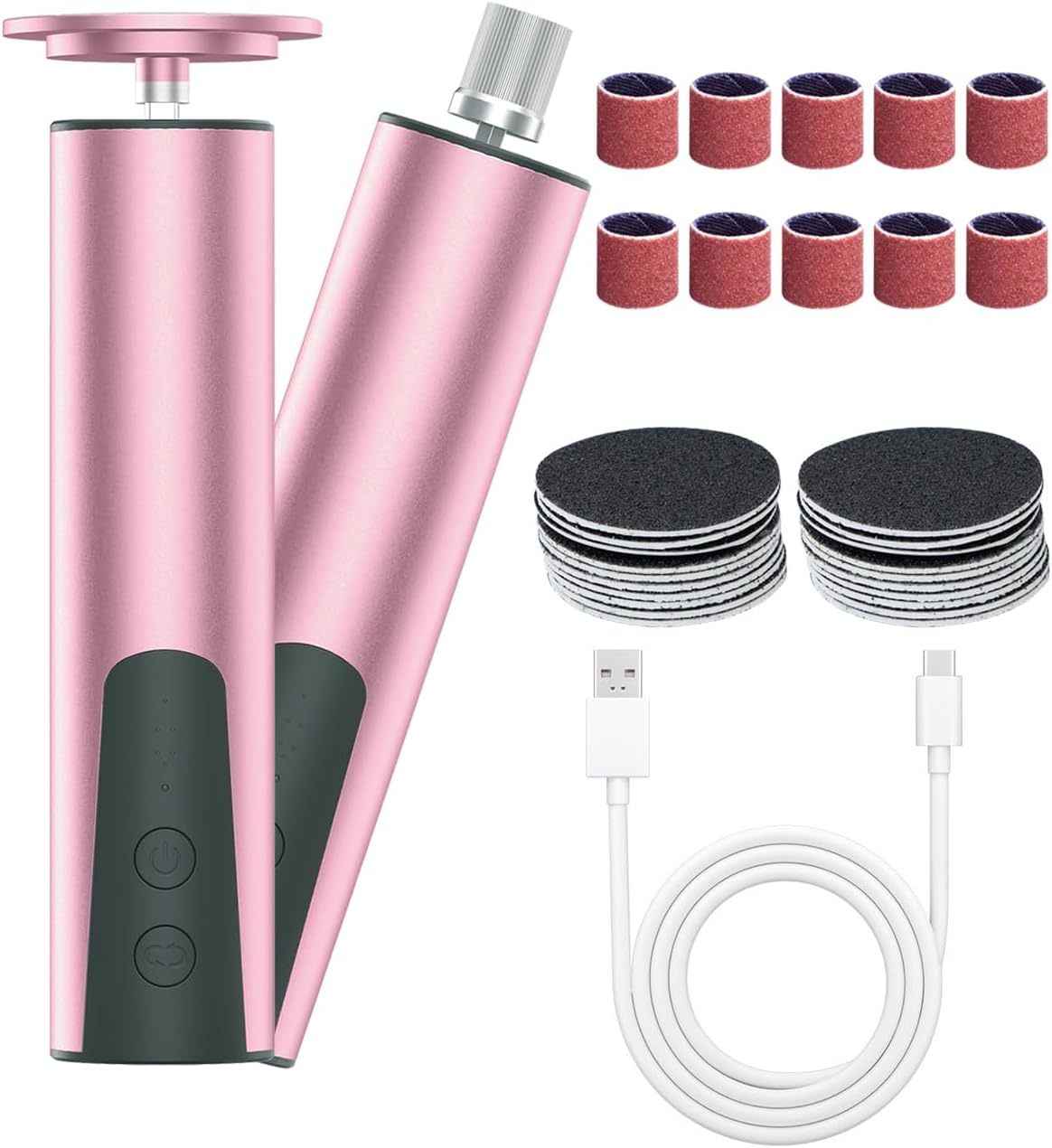 Rechargeable Electric Foot Callus Remover & Nail Drill - 2-in-1 Pedicure Tool for Cracked Feet, 6 Speed