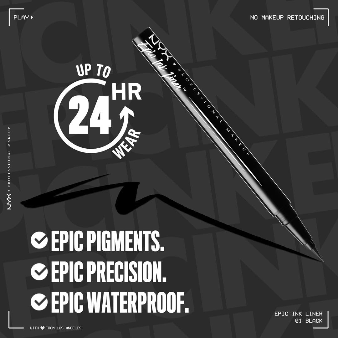 NYX PROFESSIONAL MAKEUP Epic Ink Liner, Waterproof Liquid Eyeliner
