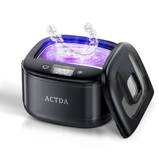Actda Ultrasonic Retainer Cleaner, Upgraded Wireless Professional Sonic Dental Cleaning Machine, Dental Cleaning Capsule, Night Guard Cleaner for Dentures,