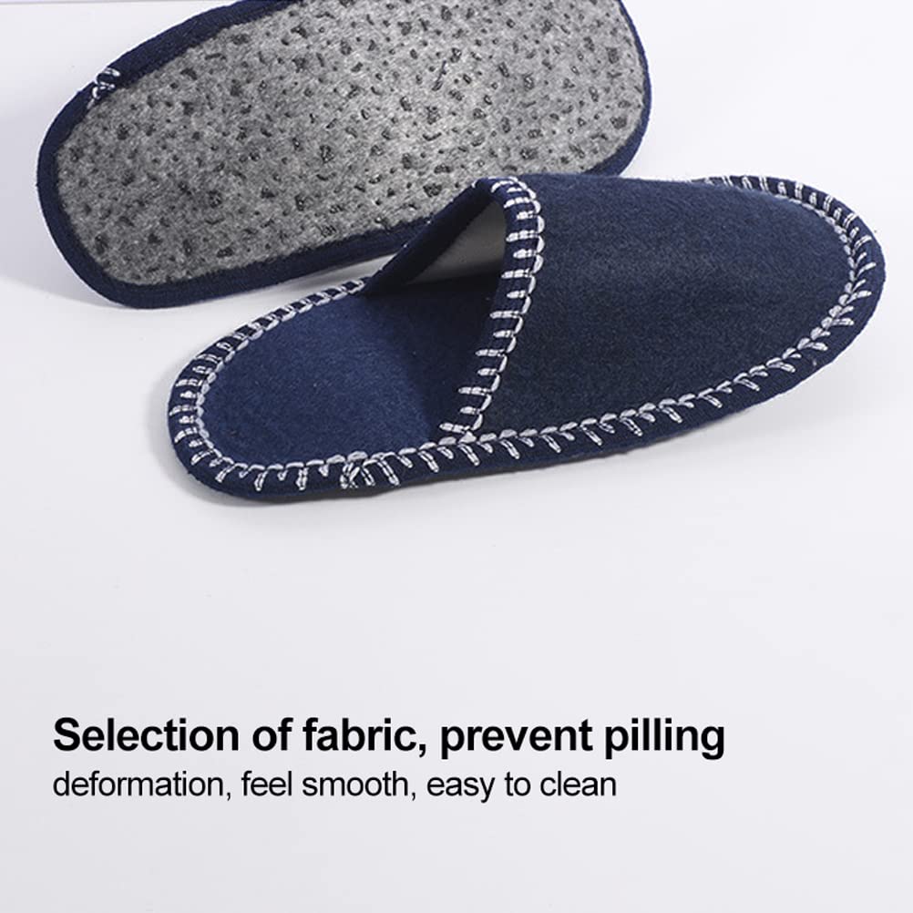 Fleece Felt Guest Slippers House Slippers Set, 6 Pairs Anti-Slip Disposable Slippers Set Washable, SPA Slippers, Men Women Felt Slippers for Guests, Ideal for Family, Hotel Travel