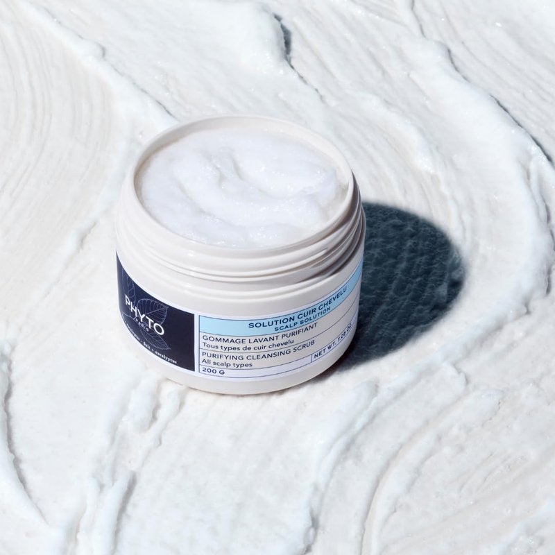 PHYTO Scalp Solutions Purifying Scrub - Exfoliating Sea Salt & Eucalyptus Cleanser for Oily Scalp | 7.05 oz