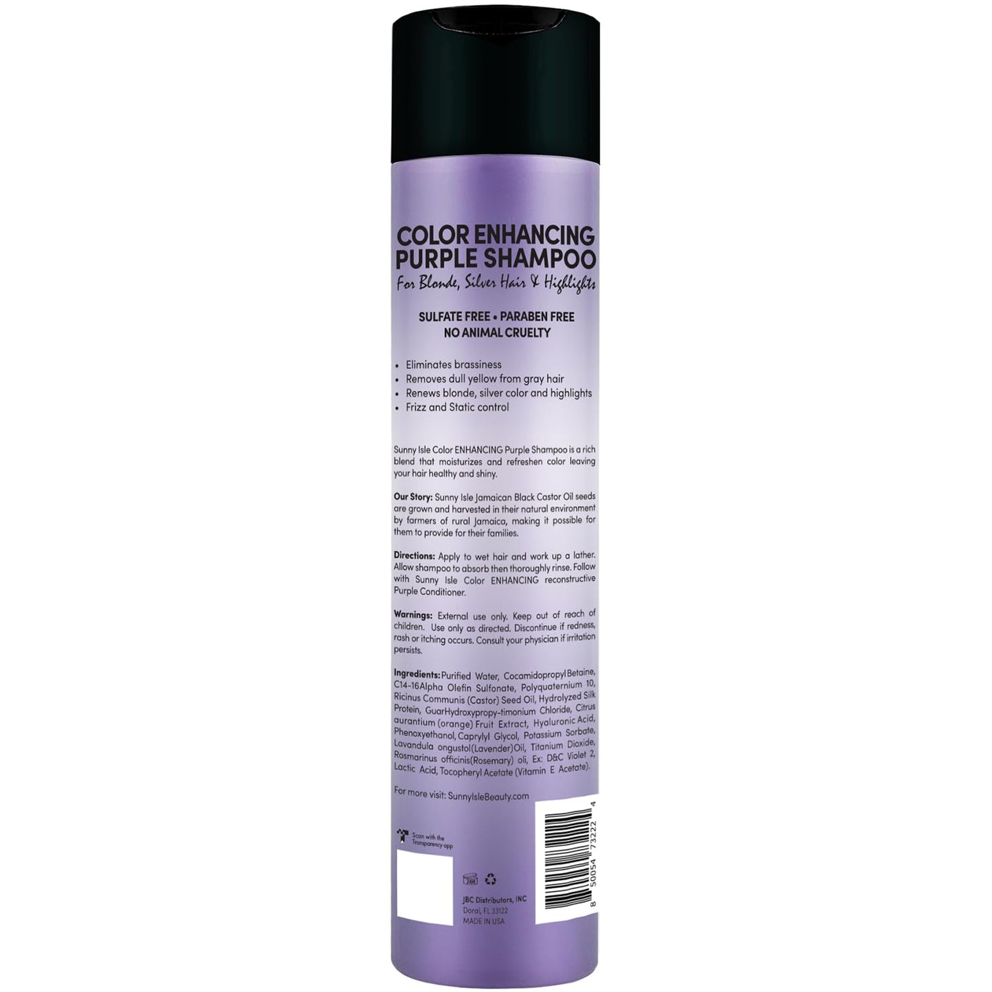 Sunny Isle Anti-Brass Color Enhancing Purple Shampoo 10.1 Fl Oz