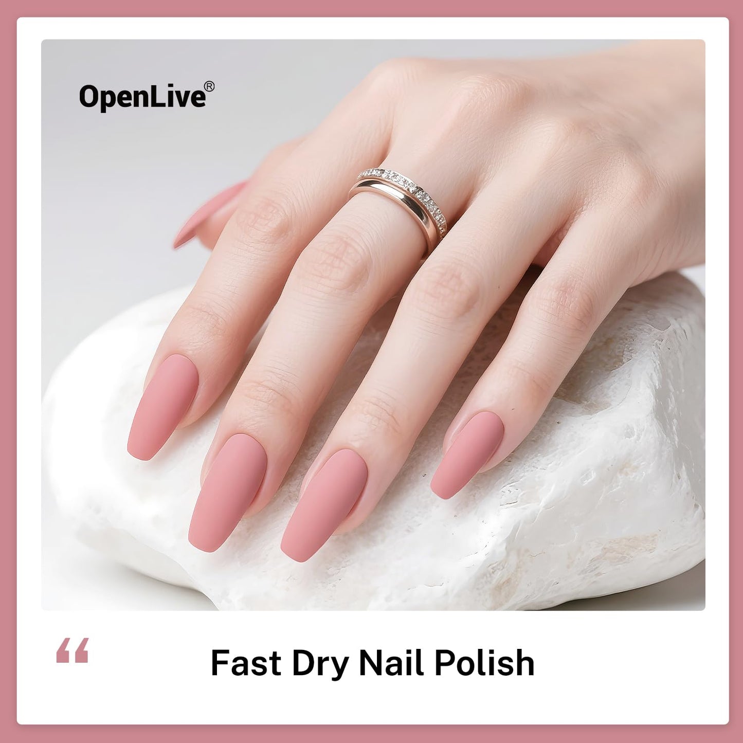OpenLive 16.5ml Dusty Rose Nail Polish Large Volume Quick Drying Light Pink Nail Polish, Fast Drying and Long Lasting Color Nail Art DIY Home Manicure Gift for Women