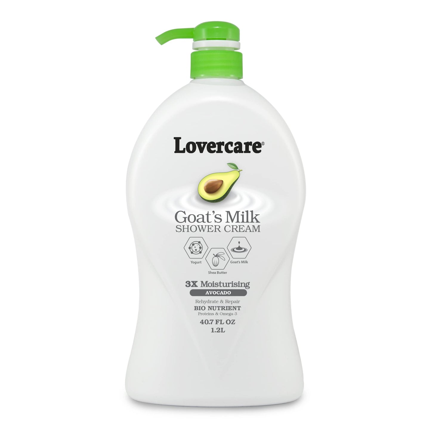 Lover's Care Goat's Milk Moisturizing Body Wash Shower Cream Avocado 40.7 Fl.Oz - Single…