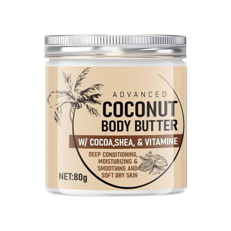 Grospe Advanced Coconut Body Butter，Firming Body Lotion，Deeply Nourishes, Moisturizes and Softens Dry Skin，Suitable for All Skin Types，2.85 Fl Oz（80g）