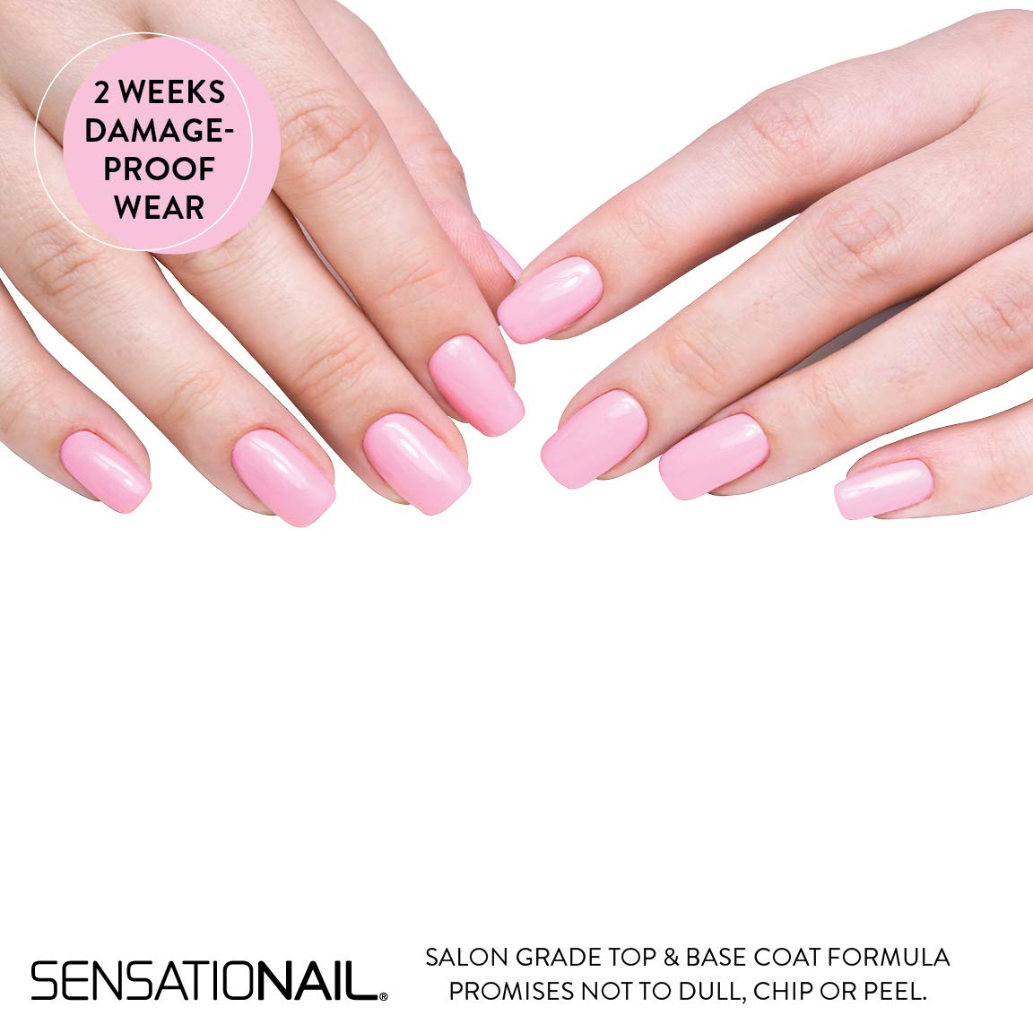 Sensationail Gel Polish Refill Kit - Base & Top Coat with Gel Primer, Black (2 Pack)