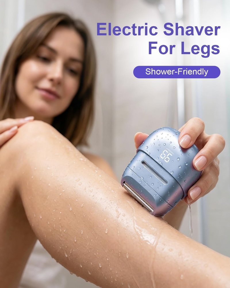 Electric Shaver for Women - Waterproof Mini Cordless Razor for Hair Removal | Sensitive Skin, Silver