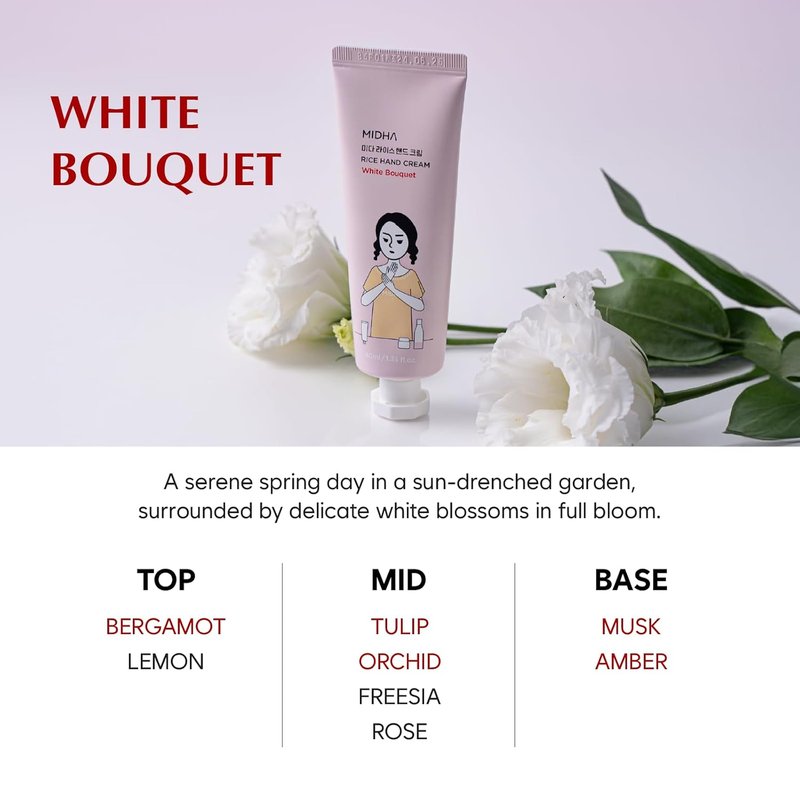 Rice Hand Cream Set - Moisturizing & Hydrating Formula | Non-Greasy, Lightweight, 1.35fl.oz/40ml