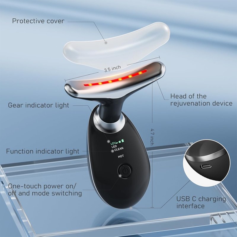Cocobeen Face Neck Tool for Skin Care, Electric Neck Face Lifting Device for Wrinkle Removal (Black)