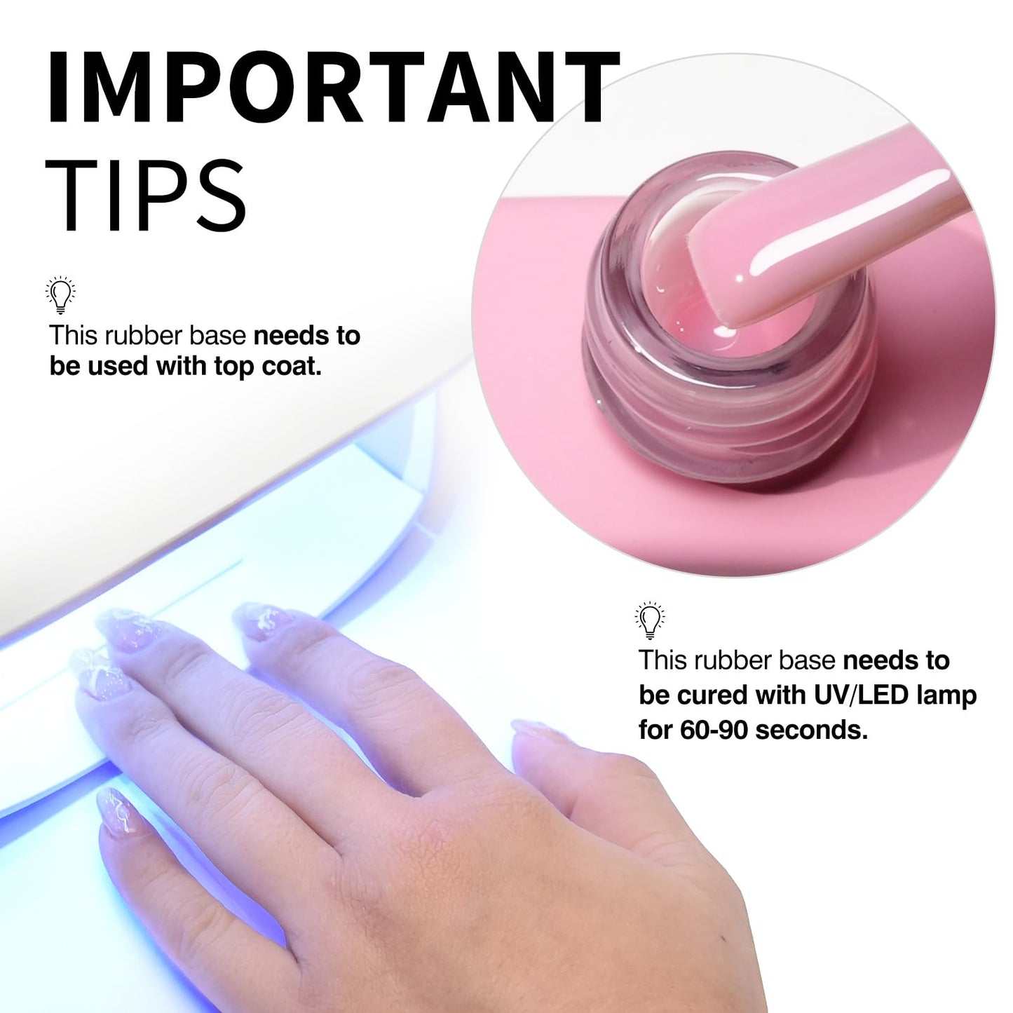 CANNI Rubber Base Gel Set - 6 Colors Milky White Clear Pink Nude Builder Nail Gel for Nail Strengthening, Soak Off UV LED for Natural Nails, DIY Manicure Salon Use Women & Girls