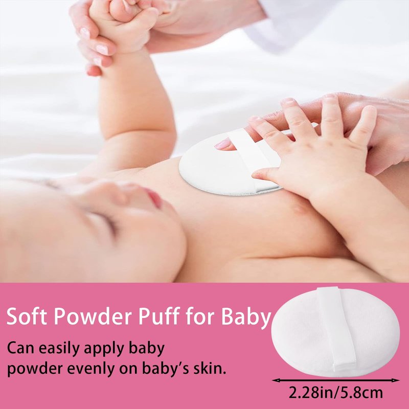 SHIMIDO Body Powder Puff and Container, 3.15" Portable Empty Body Powder Container for Baby Women's Loose Dusting Powder, Powder Case Box with Lids for Bath, Travel and Home Use (Old time)