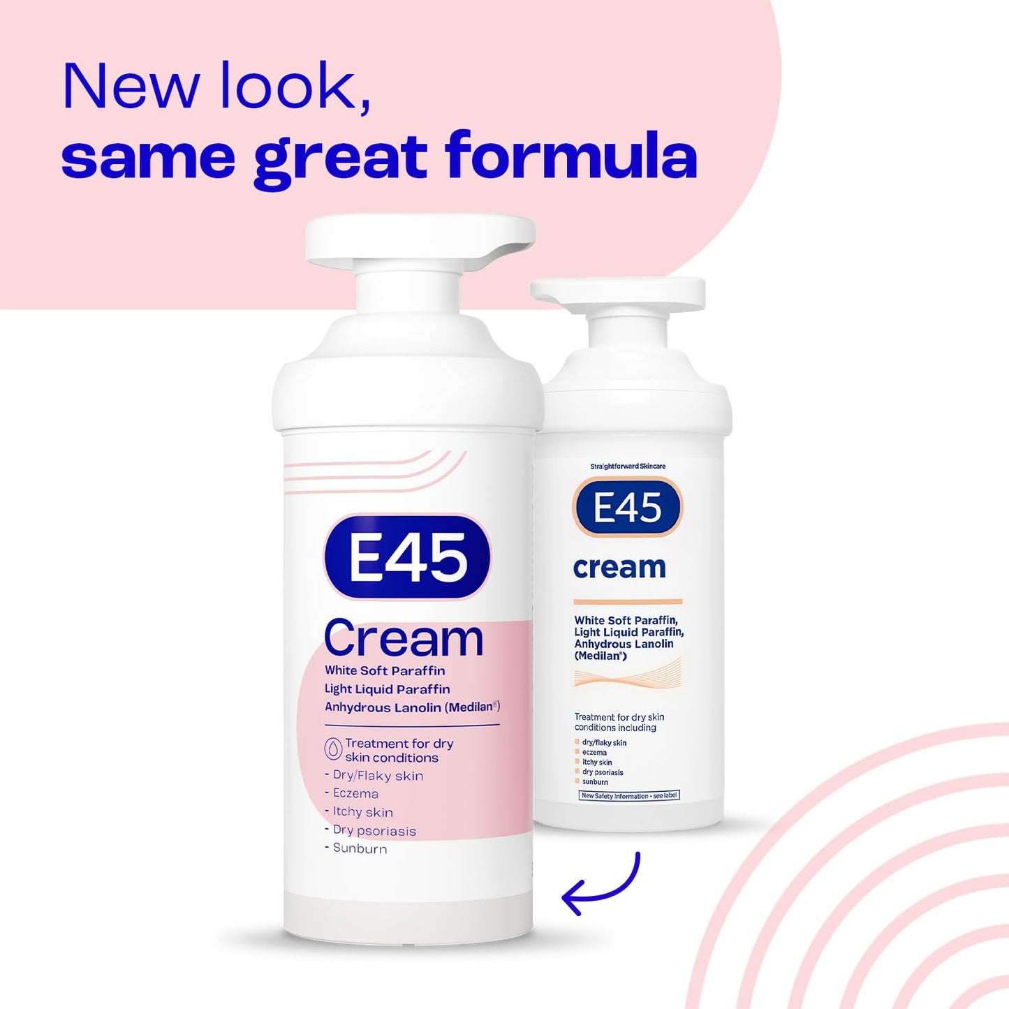 E45 Eucalyptus Scented Cream, 500g - Whole Body Moisturizer for Dry Skin & Eczema Relief, Paraffin Enriched