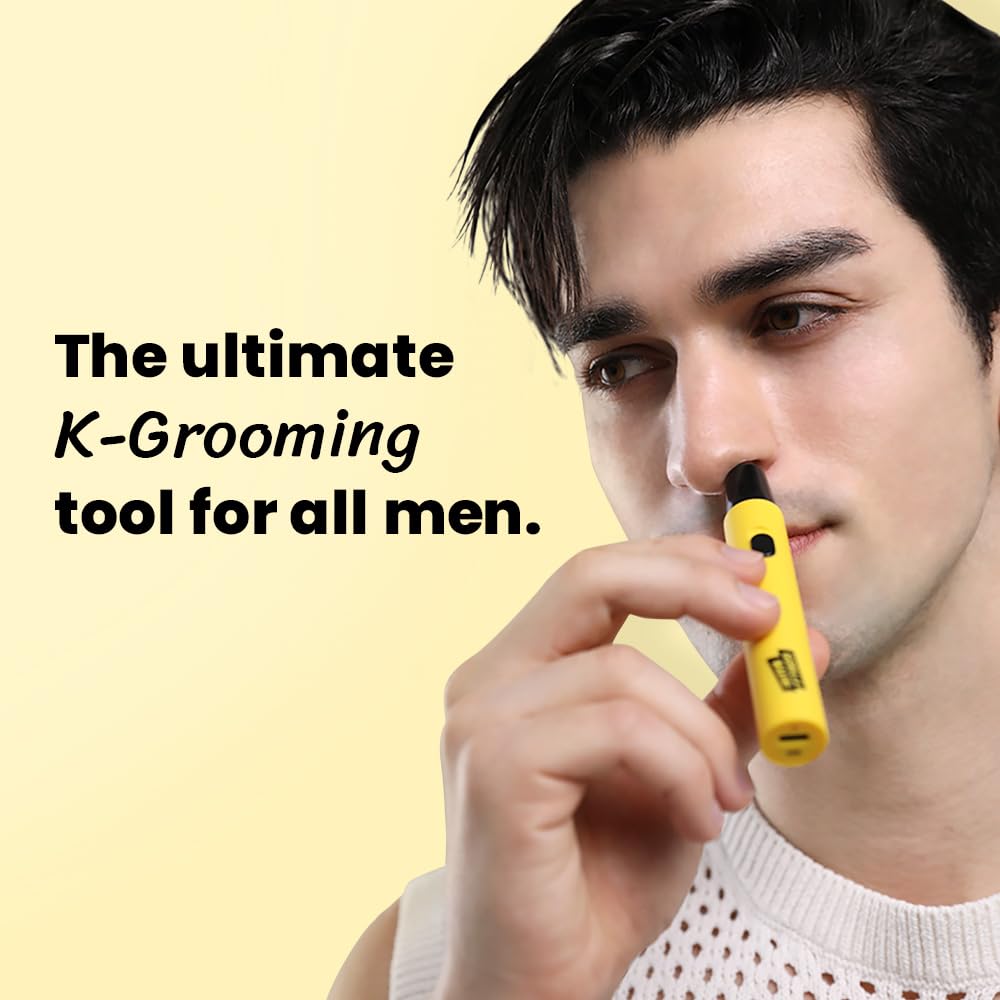 Gorilla Technique Nose Ear Hair Trimmer for Men, 10,000RPM 2 in 1 Nose & Eyebrow, USB-C Rechargeable Battery, Waterproof Heads, Korean, 2 Heads