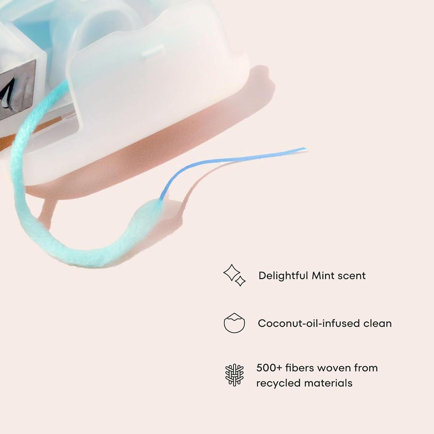 CocoPlush Floss Threaders - Expanding Woven Floss with Built-in Threader for Braces & Implants | Mint Scent, 30 Count
