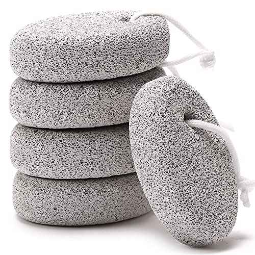 Natural Foot Pumice Stone for Feet, Borogo 5-Pack Lava Pedicure Tools Hard Skin Callus Remover for Feet and Hands - Natural Foot File Exfoliation to Remove Dead Skin, Heels, Elbows, Hands