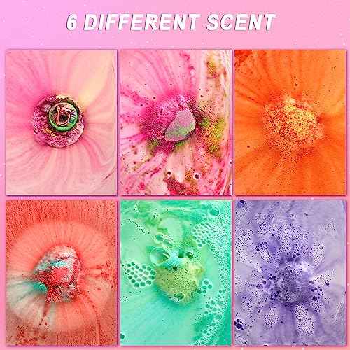 Bath Bombs for Kids with Surprise Inside- Dino Egg Bath Bombs for Girls, 6 Pcs Bubble Bath Bomb, Dinosaur Bathbombs Gift Set, Unicorn Jewelry for Girls, Birthday Gifts