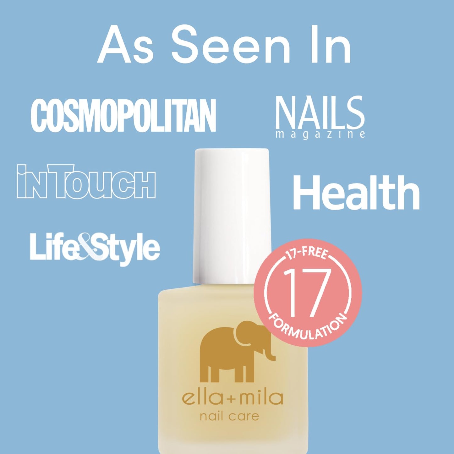 ella+mila Ridge Filler Base Coat - Smoothing Nail Treatment, Clear