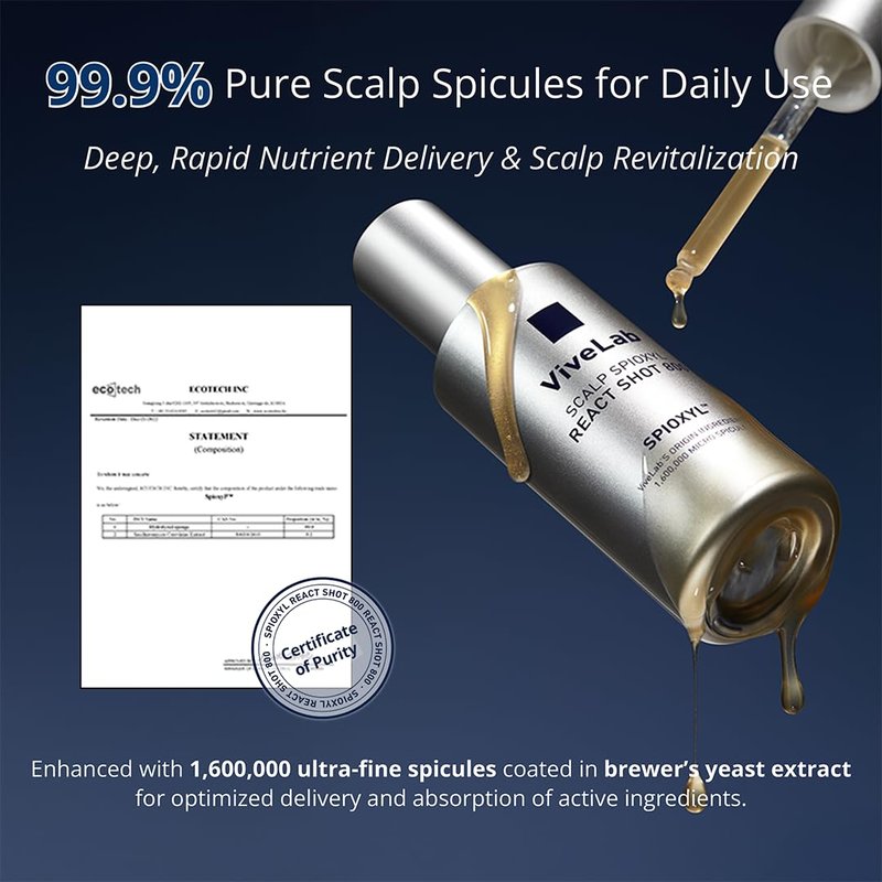 ViveLab Spioxyl 800 Microneedling Hair Growth Serum - Intensive Scalp Treatment with Biotin, Caffeine & Peptides, Clinically Tested Spicule for Thicker & Stronger Hair