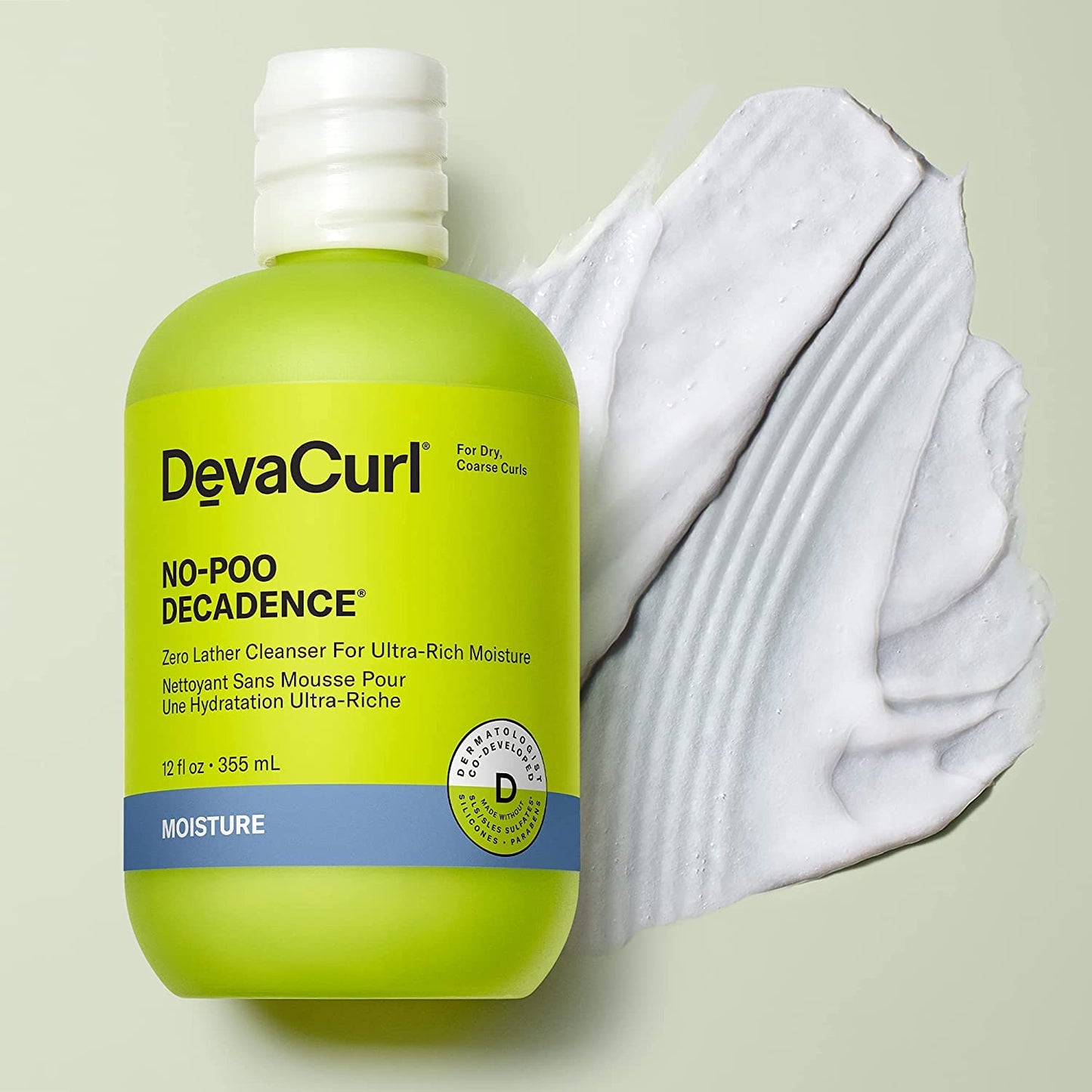 DevaCurl No-Poo Decadence Non-Lathering Cleanser for Ultra-Rich Moisture, Green Oasis, 32 fl. oz