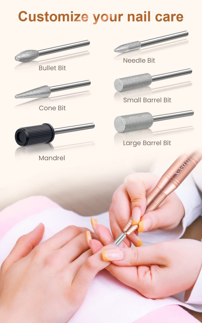 Acrylic Nail Drill Machine - Professional USB Electric Nail File Kit for Gel Nails | Portable Gold Design