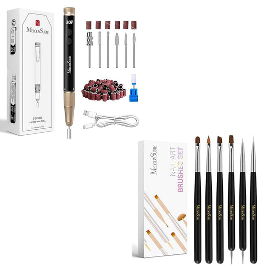 Portable Electric Nail Drill 30000RPM with Nail Art Brushes Set - MelodySusie