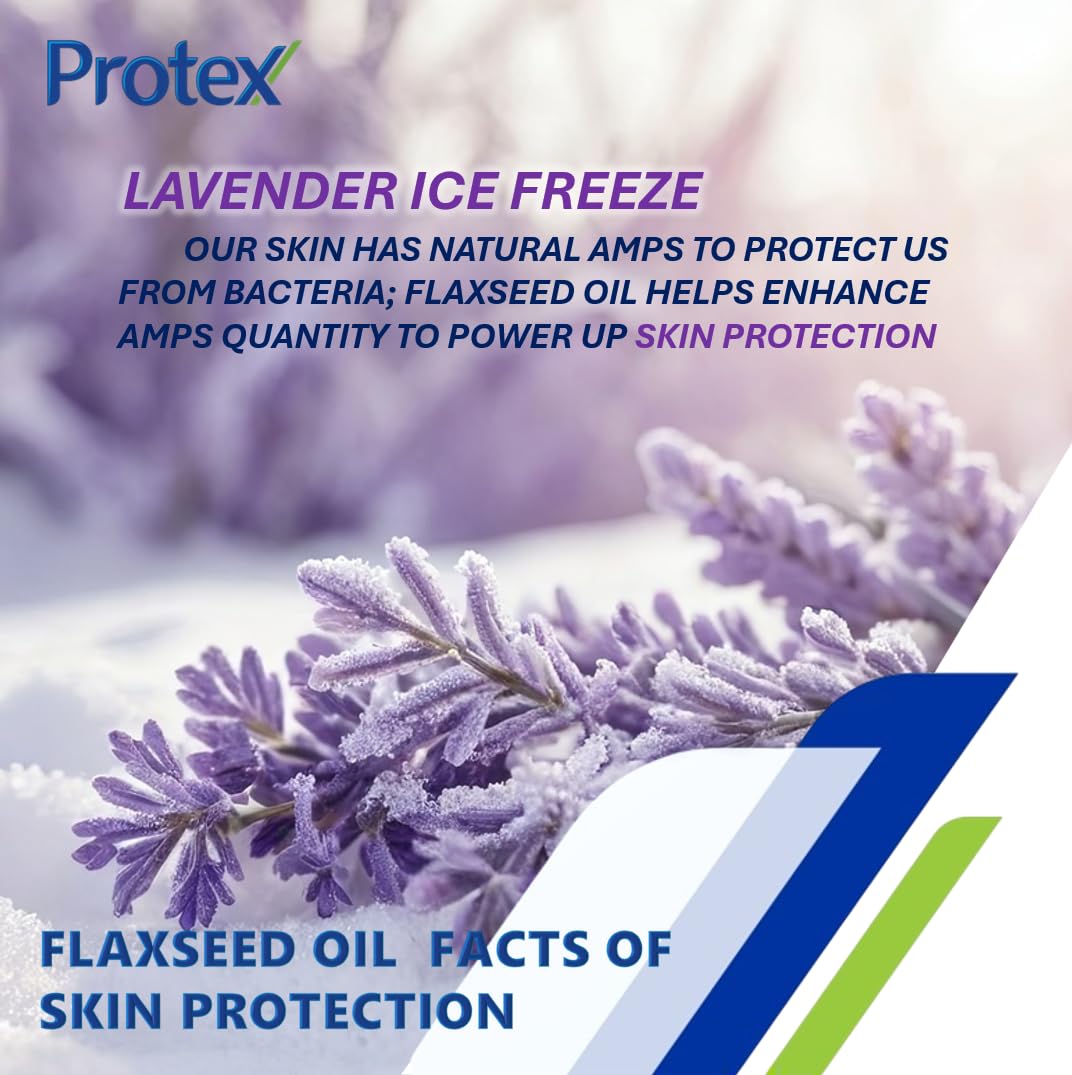 Lavender Ice Freeze Bar Soap (Pack of 4) Compatible With Protex, Cooling Formula, Flaxseed Oil Extracted, 2.11 oz./60g.