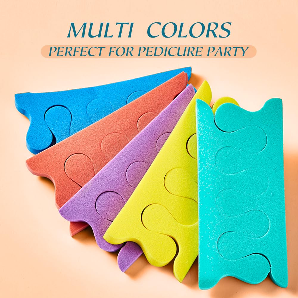 NOVAL Foam Toe Separators for Pedicure, 200 PCS (100 Pairs) Bulk Toe Spacers for Women, Nail Polish and Salon Use