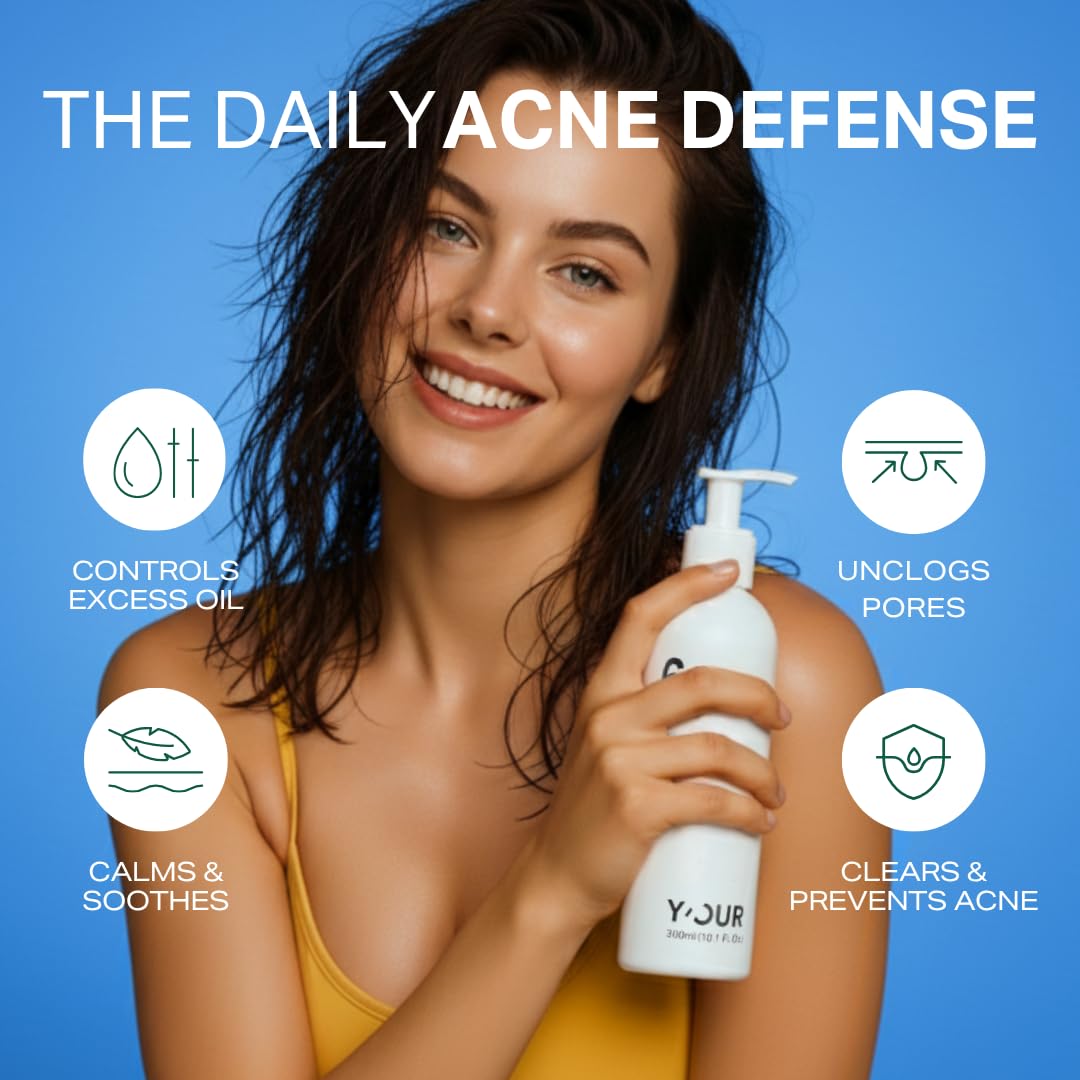 Y'OUR Aloe Vera Anti-Acne Body Wash | Gentle & Non-Drying Formula | Smooths Texture & Evens Tone | Clears Bacne & Breakouts for Women + Men, Paraben & Sulfate Free