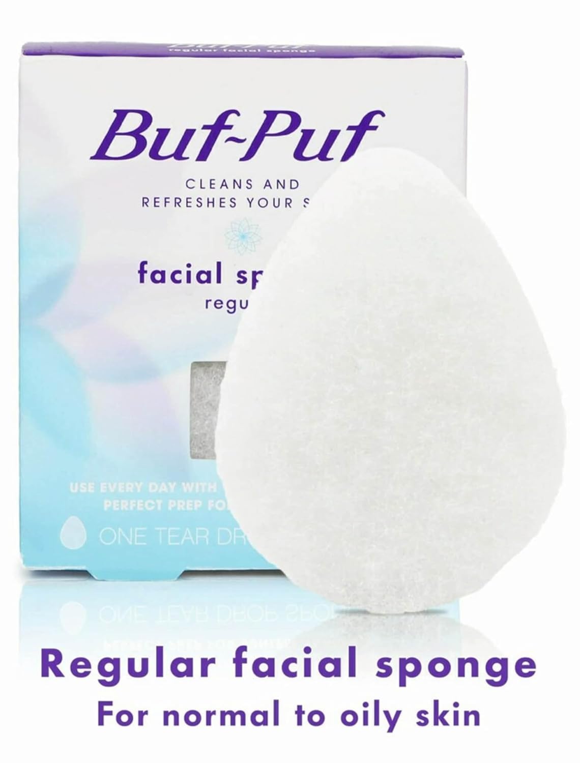 Buf-Puf Facial Sponge, Dermatologist Developed, Removes Deep Down Dirt & Makeup That Causes Breakouts and Blackheads, Reusable, Exfoliating, White, 8 Count